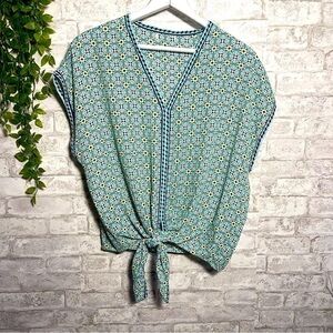 FUN Pattern Print Colorful‎ Oversized Coverup Blouse